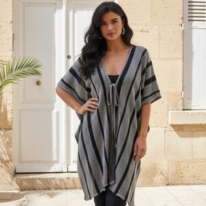 Duster/cover-up light knit short sleeve open front